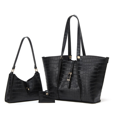 Women Fashion Handbags Wallet Tote Bag Shoulder Bag 3pcs Black