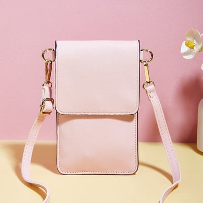 Ladies' Mobile Phone Bag Wallet Crossbody Bag Pink