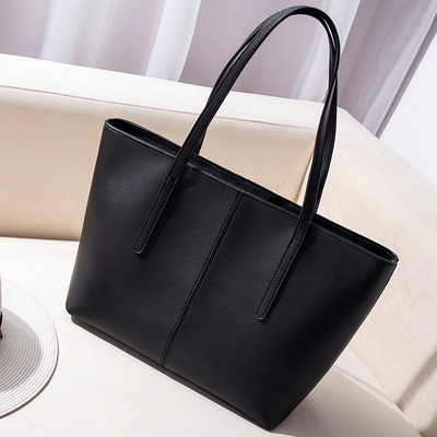 Ladies Handbag Work Bag Women Designer Faux Leather Fashion Shoulder Tote Bag Black