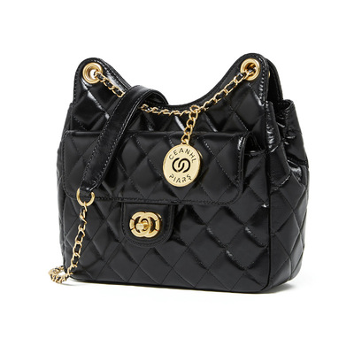 Women Genuine Leather Shoulder Handbag Crossbody Bag Black