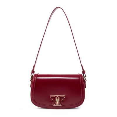 Genuine Leather Saddle Bag Women Crossbody Bags Red