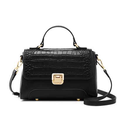 Genuine Leather Women's Hangbags Crossbody Bag Black