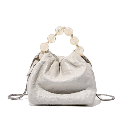 Women Genuine Leather Handbag Purse Top Handle Shoulder Crossbody Bag White