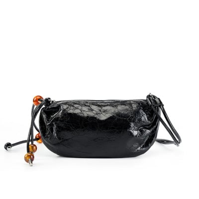 Women Genuine Leather Shoulder Bag Black