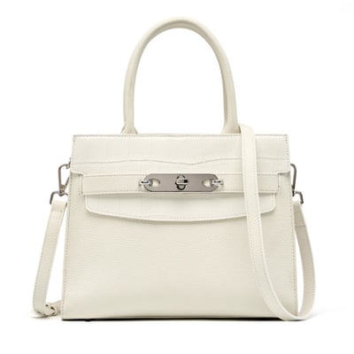 Genuine Leather Women's Bag Vintage Handbag White