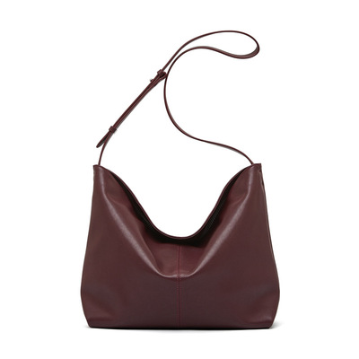 Genuine Leather Womens Fashion Shoulder Bags Large Tote Bag Retro Purse Handbag Purple