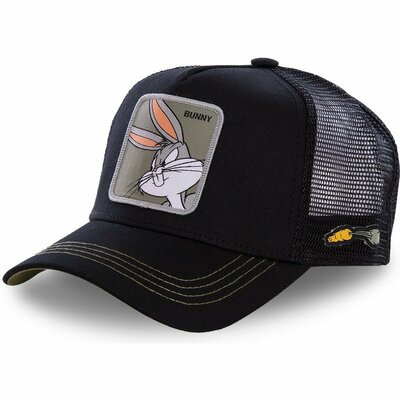 Baseball Cap Adjustable Size Mens and Womans Mesh Caps BUNNY Black