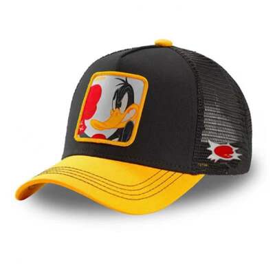 Baseball Cap Adjustable Size Mens and Womans Mesh Caps DAFFY DUNK Black Yellow