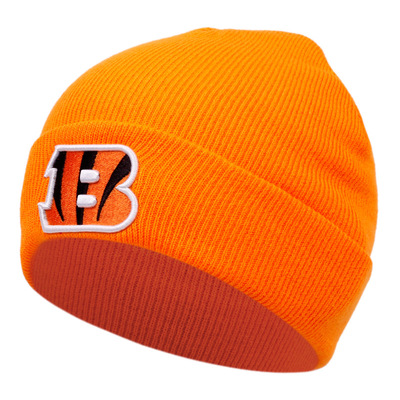 Embroidered Winter Warm Woolen Hat With Letter B Orange