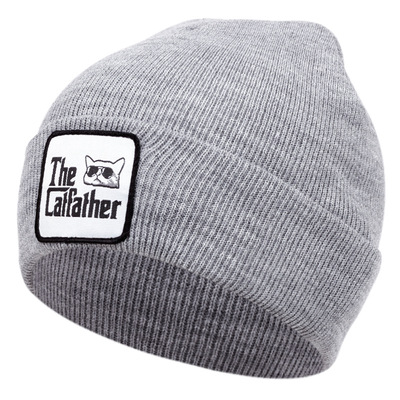 Elvis Presley Knitted Hat Winter Warm Bean Cap Grey