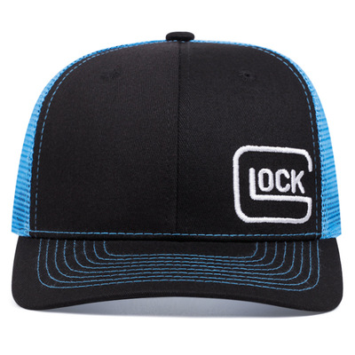 Embroidered Of LOCK Baseball Cap Outdoor Sports Mesh Peaked Cap Black Blue