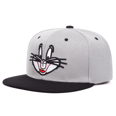 Rabbit Embroidered Baseball Hat Flat Edge Hip Hop Hat Multi