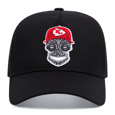 Embroidered Of KC Baseball Cap Outdoor Sports Mesh Peaked Cap Black