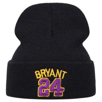 Embroidered Of BRYANT Hat Winter Warm Woolen Hat Black