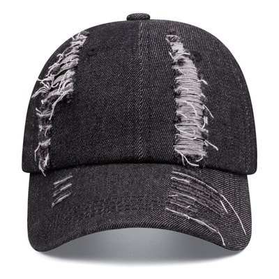 Cowboy Hole Baseball Cap Outdoor Sports Mesh Peaked Cap Black