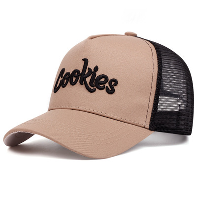 Embroidered Of Cookies Baseball Cap Outdoor Sports Mesh Peaked Cap Multi
