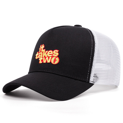 Embroidered Of IT TAKES Baseball Caps Outdoor Sports Mesh Peaked Cap Black White