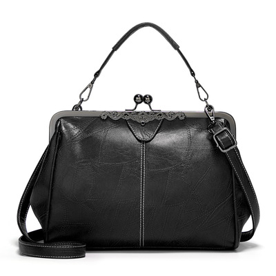Fashion Soft Leather Women's Handbag Black