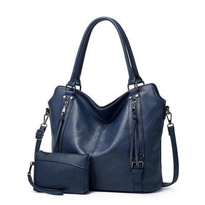 Large Capacity Women's Crossbody Handbag Two Piece Blue