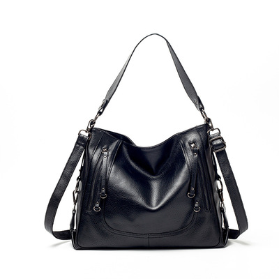 Women Vegan Leather Handbags Tote Purse Shoulder Bag Black