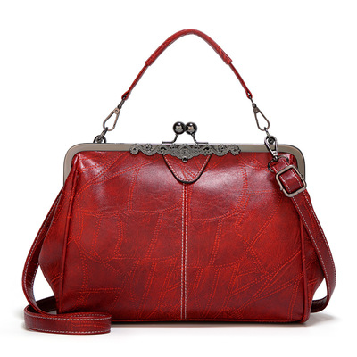 Women Small Hobo Bag Slouchy Shoulder Bag Red