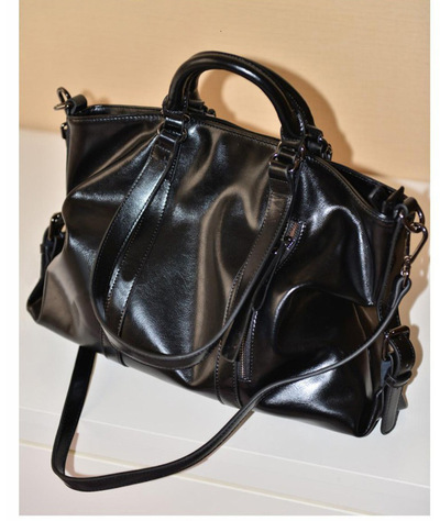Women Trendy Vegan Leather Hobo Handbags Black
