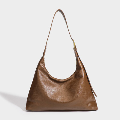 Women Tote Bag Soft Leather Large Capacity Shoulder Bag Brown