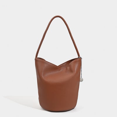 Ladies' Bucket Bag SWhoulder Bag Handbag Brown