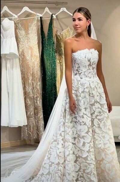 Elegant A Line Lace Wedding Dress Bridal Gown Wedding Gown
