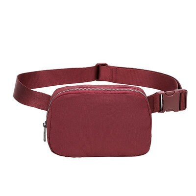 Women's Crossbody Bag Nylon Large Capacity Mobile Phone Bag Running Sports Waist Bag Red