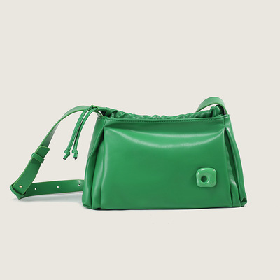 Ladies' Pleated Cloud Bag Small Classy Crossbody Purse Green