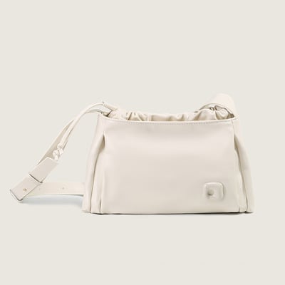 Ladies' Pleated Cloud Bag Small Classy Crossbody Purse White