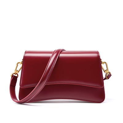Genuine Leather Women Crossbody Stachel Shoulder Bags Red