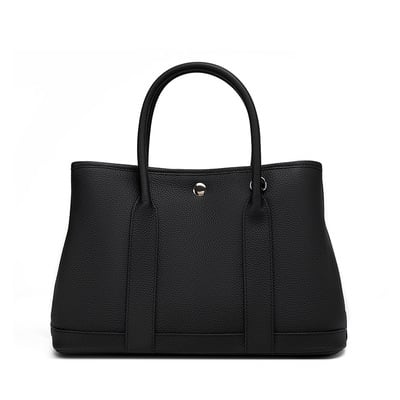 Women Genuine Leather Tote Bag Handbags Black
