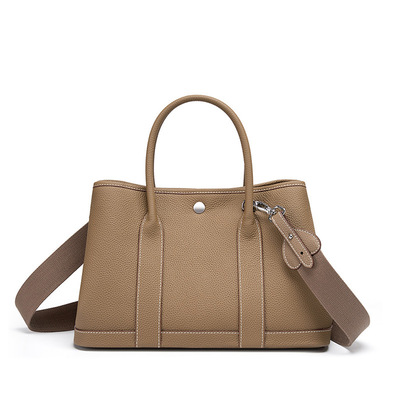 Women Genuine Leather Tote Bag Handbags Bronze
