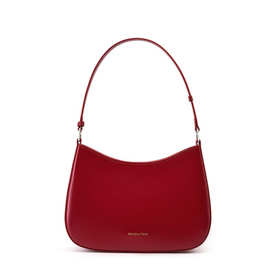 Women Genuine Leather Hobo Bags Tote Handbag Red
