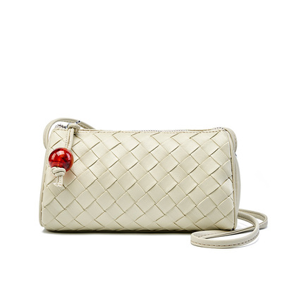 Genuine Leather Women Pillow Bag White