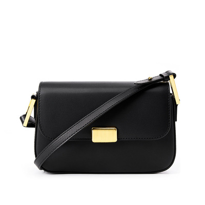Women Genuine Leather Crossbody Bag Black