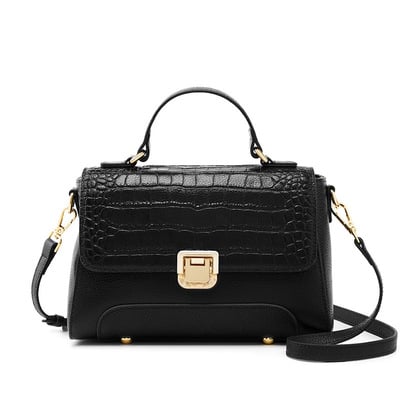 Genuine Leather Women's Hangbags Crossbody Bag Black