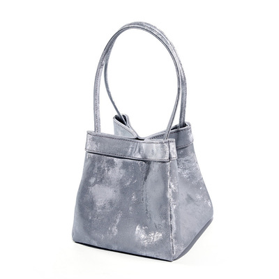Genuine Leather Fashion Women's Handbag Messenger Bag Silver