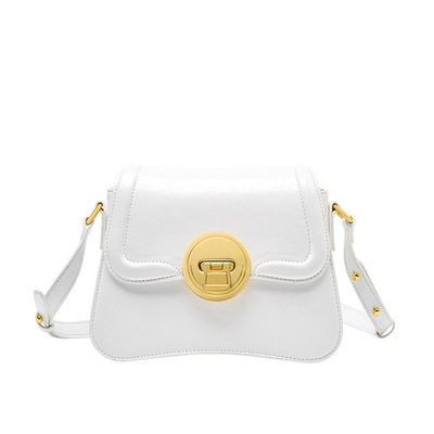 Genuine Leather Women Fashion Handbags Tote Bag Shoulder Bag White
