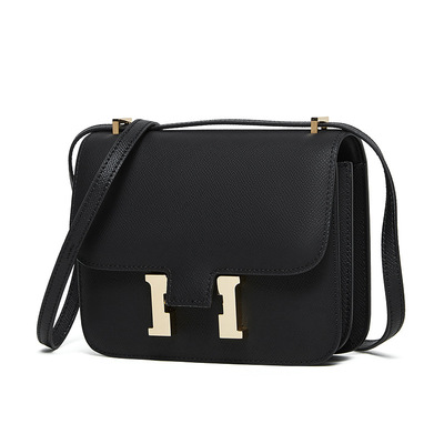 Genuine Leather Women Shoulder Purses and Handbags Black