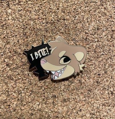 I Bite Weasel Enamel Pin