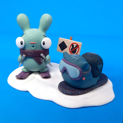 Bunny Slopes Miniature Original Sculpt