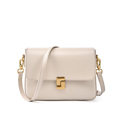 Genuine Leather Shoulder Bag Top-handle Handbag Ladies Purses White