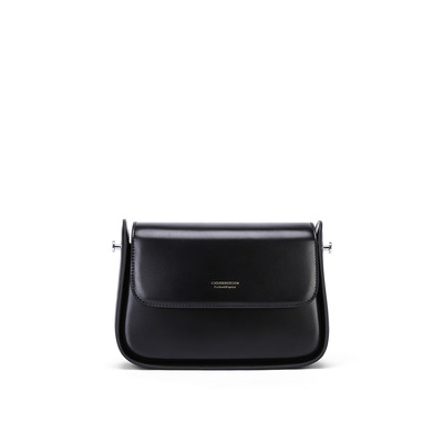 Women's Genuine Leather Saddle Bag Black