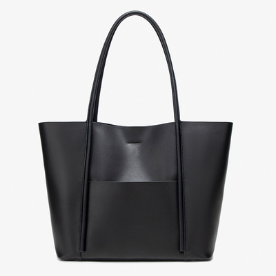 Women Soft Genuine Leather Totes Shoulder Bag Purses and Handbags Black