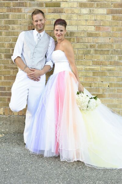 Dyed Ball Gown Ombre Rainbow Beach Boho Wedding Dress Bridal Gown Wedding Gown