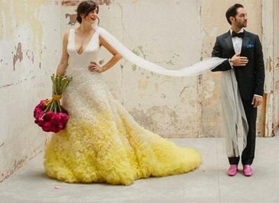 Unique Ball Gown Yellow Wedding Dress Bridal Gown Wedding Gown