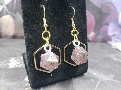 Gold Hex Dice Earrings Set #11